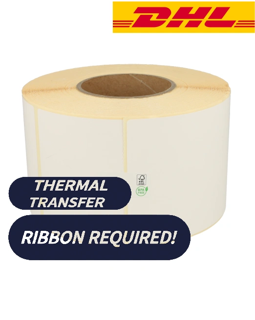 Producto TTR Zebra DHL (800294-605) etiqueta de envio compatibles, 102mm x 152mm, 900 etiquetas, 76mm núcleo Imagen