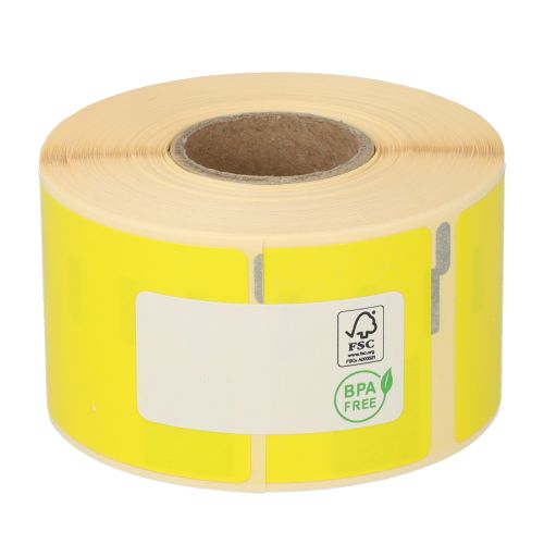 Dymo 99012 compatible labels, 36mm x 89mm, 260 labels, yellow, permanent