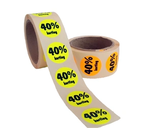 Product 40% Kortingsstickers, Fluor Geel, 500 Stickers Afbeelding