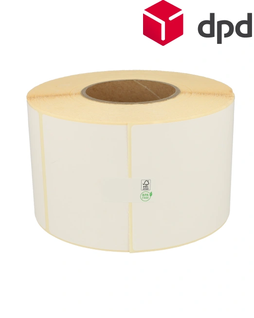 Product Zebra compatible DPD verzendetiketten, 102mm x 150mm, 900 etiketten, 76mm kern, wit, permanent Afbeelding