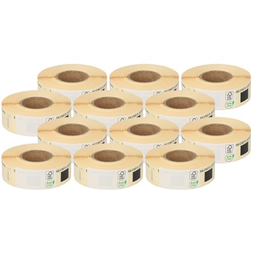 Brother DK11204 etiquetas compatibles, 17mm x 54mm, 400 etiquetas, blanco, permanente