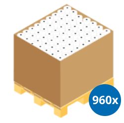 Etiquetas de envíos Oferta pallet - 102mm x 210mm, 960 rollos, 210 etiquetas, 25mm nucleo, blanco, permante