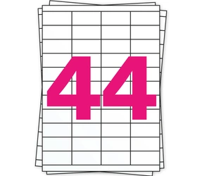 Produit Étiquette autocollante A4, 44 par planche, blanc, permanent, 48,5mm x 25,4mm Image