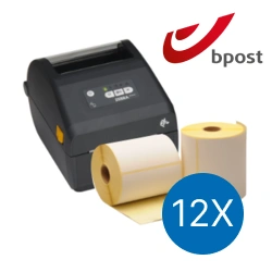 Product BPost starter pack: Zebra ZD421D ethernet printer + 12 rolls of zebra compatible shipping labels Image