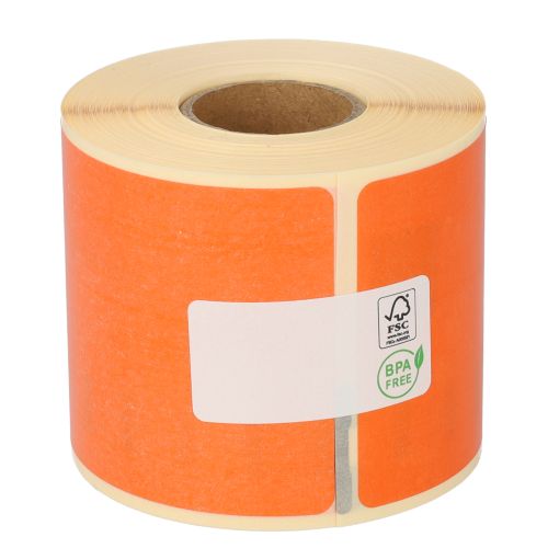 Seiko SLP-SRL compatible labels, 54mm x 101mm, 220 etiketten, oranje, permanent