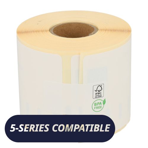 Dymo 99014 / S0722430 5-series compatible labels, 54mm x 101mm, 220 etiketten, blanco, permanent