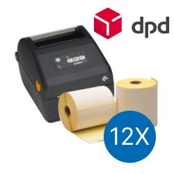 DPD starterspakket: Zebra ZD421D ethernet printer + 12 rollen zebra compatible verzendetiketten