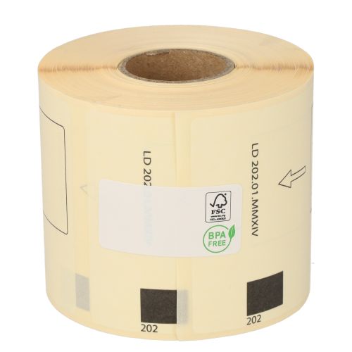 Brother DK-11202 etichette compatibili, 62mm x 100mm, 300 etichette, bianco, permanente