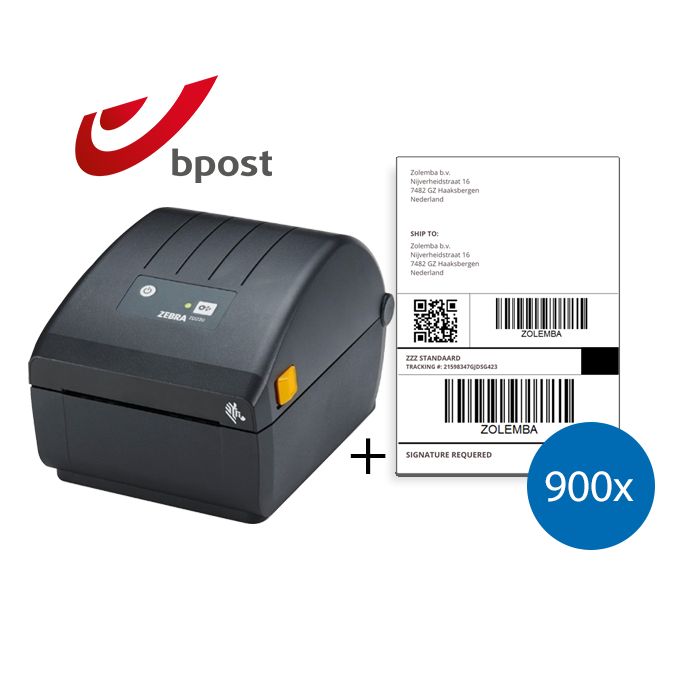 Bpost Zebra ZD220D printer + 900 verzendetiketten