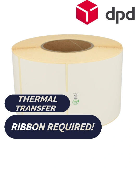 Product TTR Zebra DPD (87985) compatible verzendlabel, 102mm x 152mm, 900 etiketten, 76mm kern Afbeelding